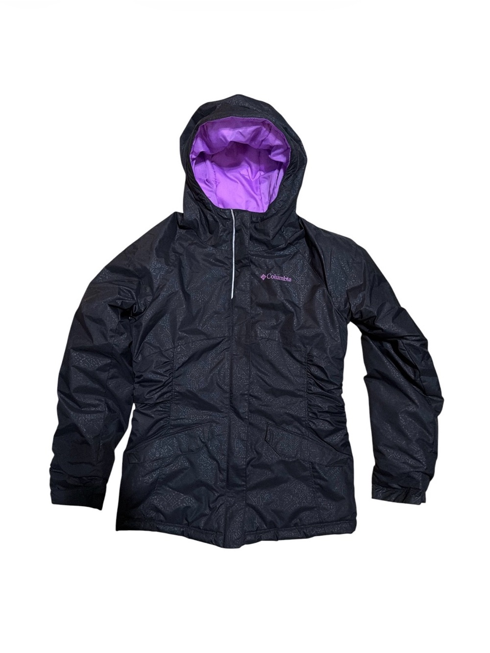 Columbia Girls Razzmadazzle Hooded Coat Jacket Purple Black Size Medium